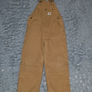 Carhartt Brown Duck Work Overalls - Classic Logo
